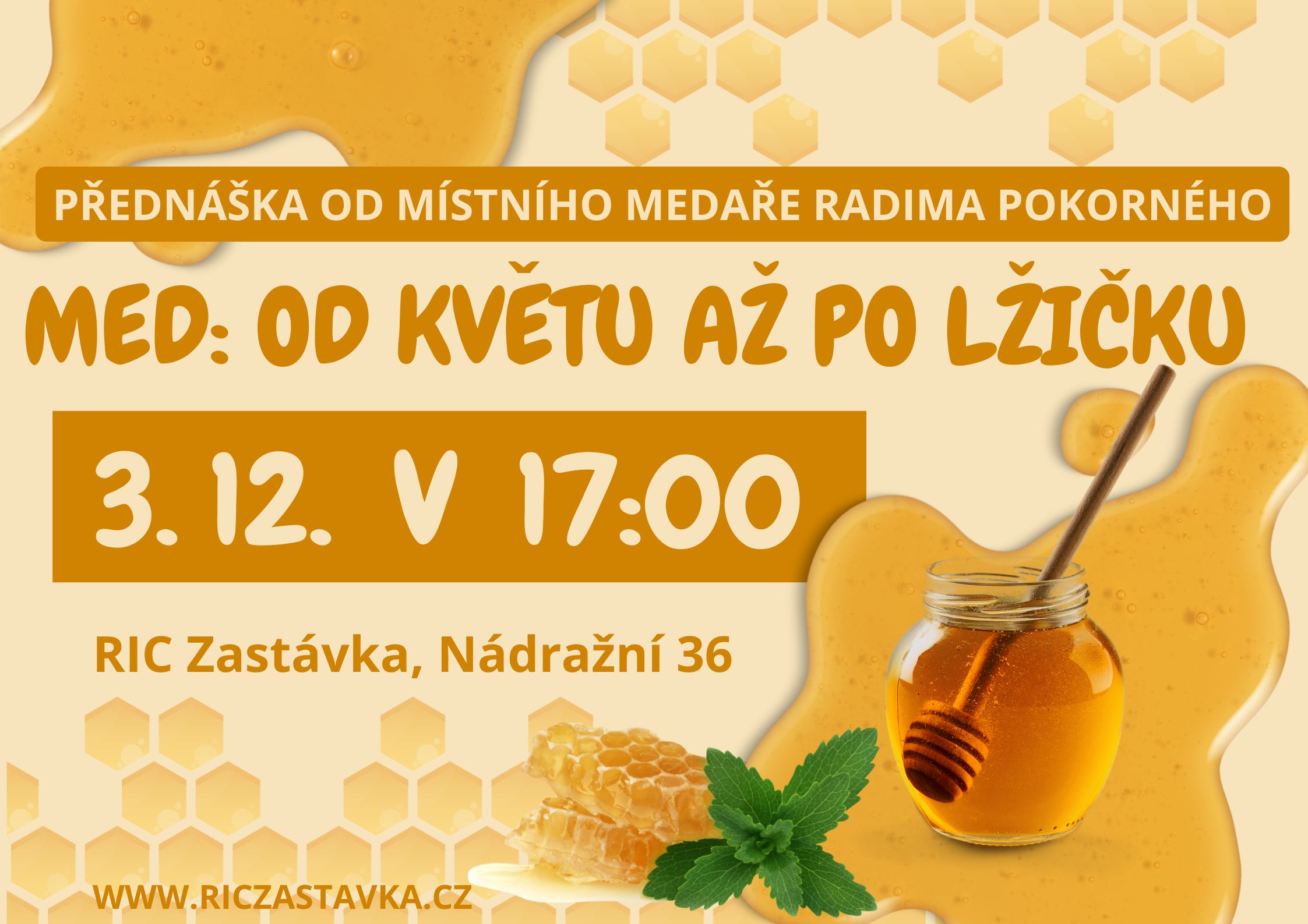 Yellow Modern Natural Honey Instagram Post A2 na šířku